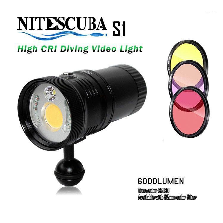

NiteScuba diving spotting video light S1 6000lm RED UV light for camera housing underwater photography1