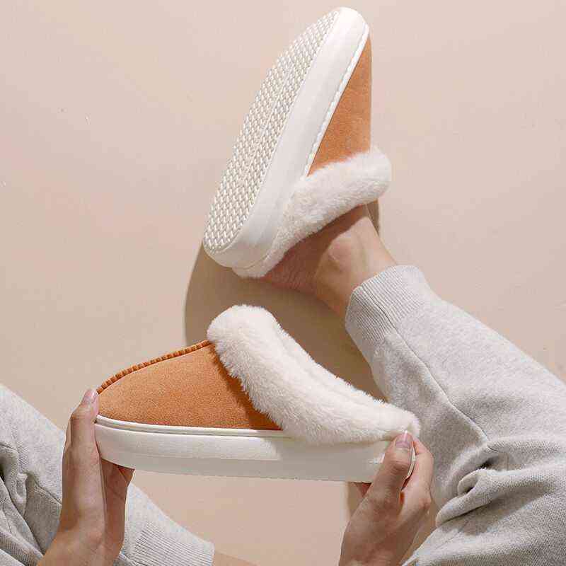 

JIANBUDAN New Plush Home cotton slippers Women's Indoor Warm Slippers Thick Bottom Winter Home Comfort slippers Warm shoes W220218, Dark gray