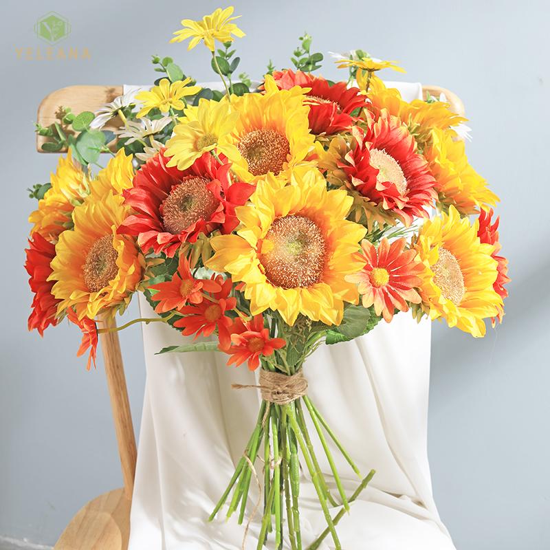 

Fake Sunflower Artificial Flowers High Quality Non-woven Fabrics Big Flowers Home Decoration Accessories Farmhouse Decor, Dzh008-18