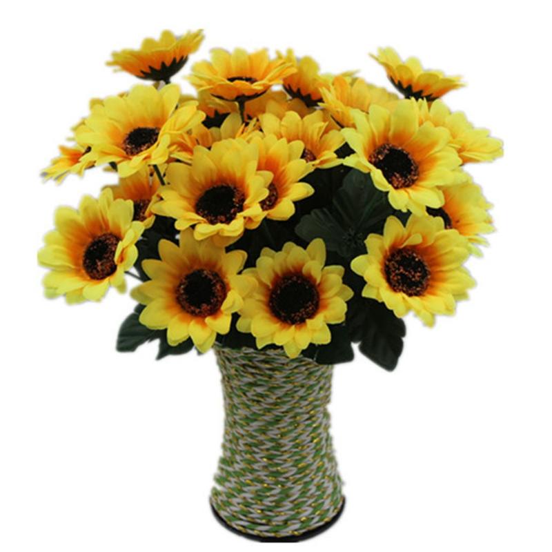 

Fake Sunflowers Silk Flowers Table Centerpieces Arrangements Home Indoor Artificial Plant Romantic Atmosphere, Gray