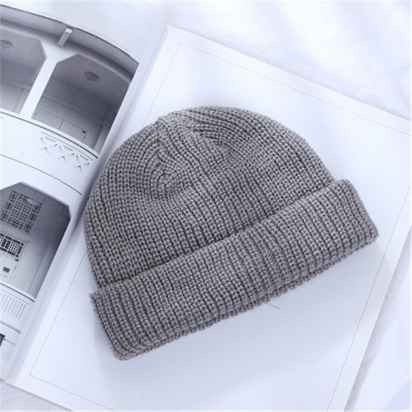 

Outdoor Hats Unisex Winter Hat Beanie Plain Knitted Autumn Warm Ski Cuff Cap Wool Soft Slouchy Skull Caps Beanies Men Women Street, As pic