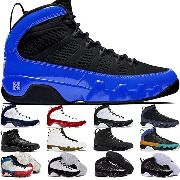 

Top Jumpman Men basketball shoes 9 9s Racer Blue Gym Red UNC Bred Space Mens Trainers Sports Sneakers size 7-13, 11
