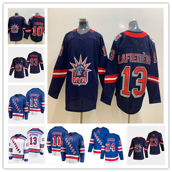 

Alexis Lafreniere Reverse Retro 2021 New York Rangers Jersey Artemi Panarin Kaapo Kakko Mika Zibanejad Chris Kreider Adam Fox Gretzky Messie, Black;red