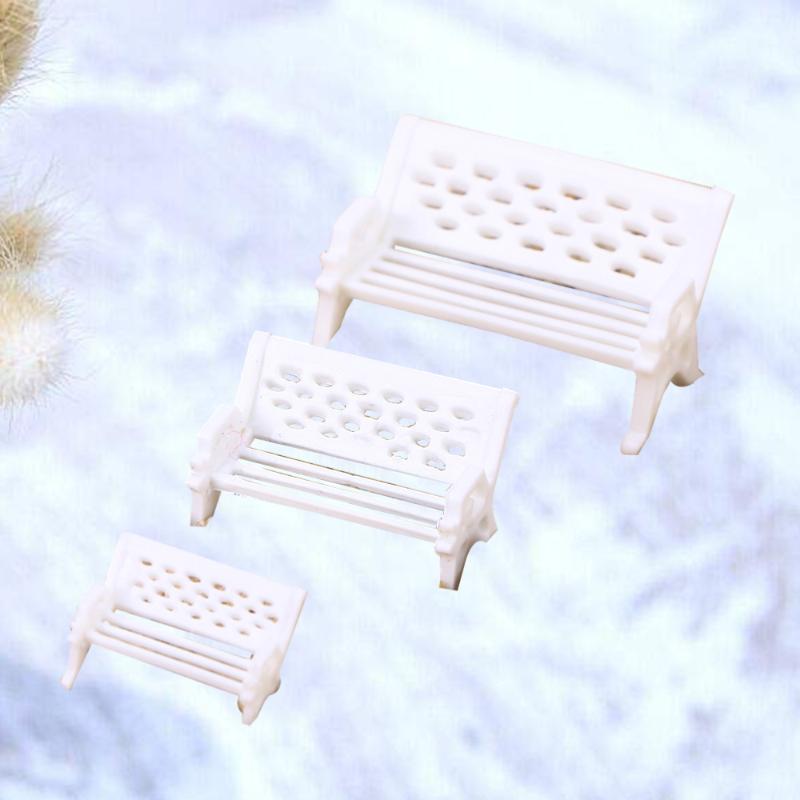 

12PCS Mini Park Bench Miniature Plastic Micro Landscape Artificial Ornament Garden Chair Seat Recliner for DIY Craft Decor Mini1