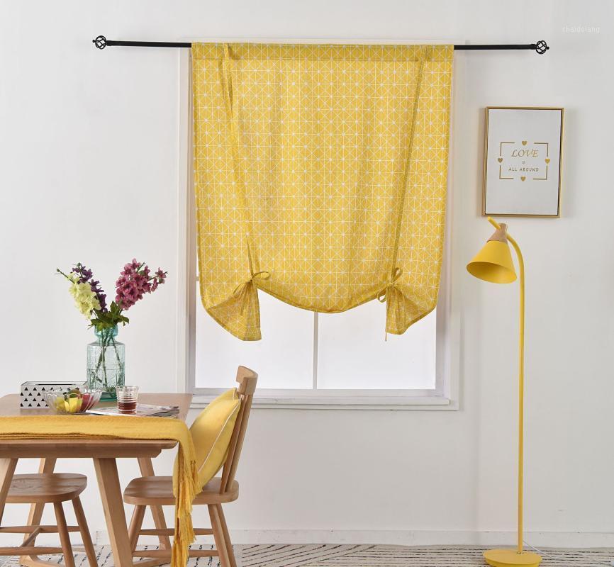 

Yellow Geometric Blackout Curtains Printing Finished Luxury Curtains Tape BlindsRoman Blinds Window Curtain Living Room1