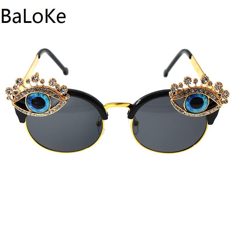 

Cat Eye Sunglasses Women Brand Designer Charm Crystals Eyes Sexy Sunglasses Rhinestones Fashion Shades Feminino