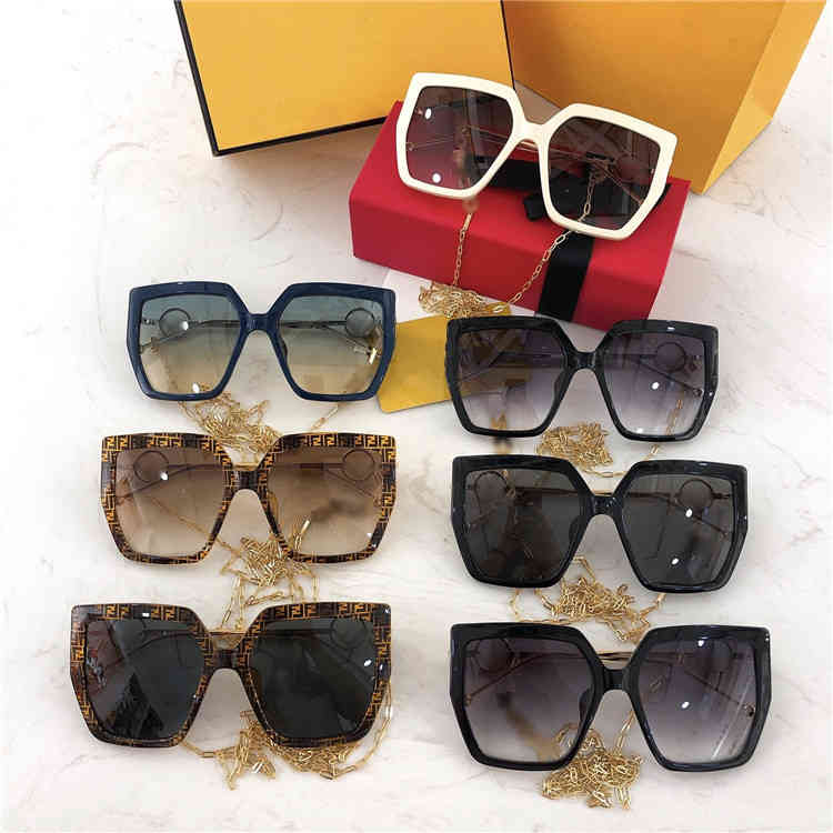 

78% OFF High version New F family big frame chain Sunglasses Women plate metal personality fashion simple sunglasses ff0410