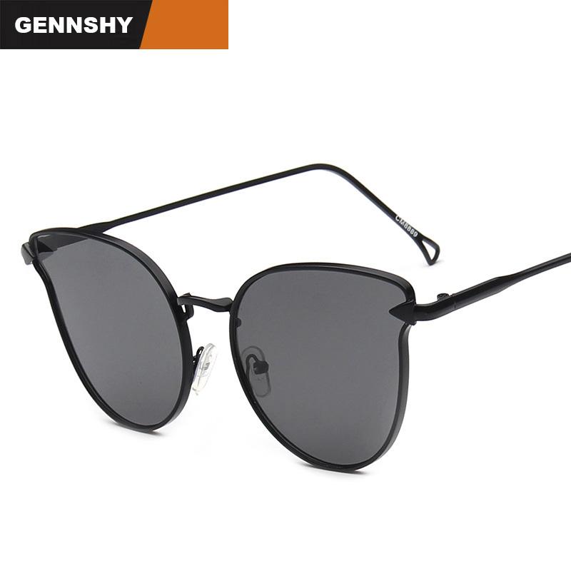 

2020 Cat Eye Arrow Temple Sunglasses Women Men Designer Sun Glasses Lady Metal Wrap Cat Eye Eyewear Purple Mirror