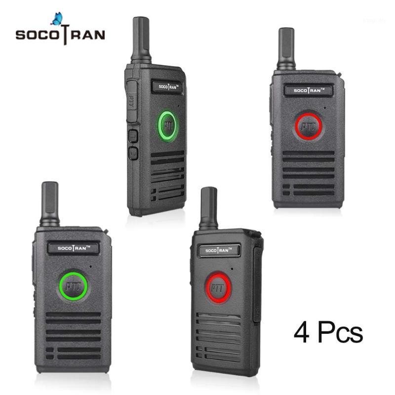 

4Pcs/lot Mini walkie talkies Portable Ultra Slim Double PUHF 400-470MHz 16CH 2W Two way radio breathing Light SOCOTRAN SC-6001