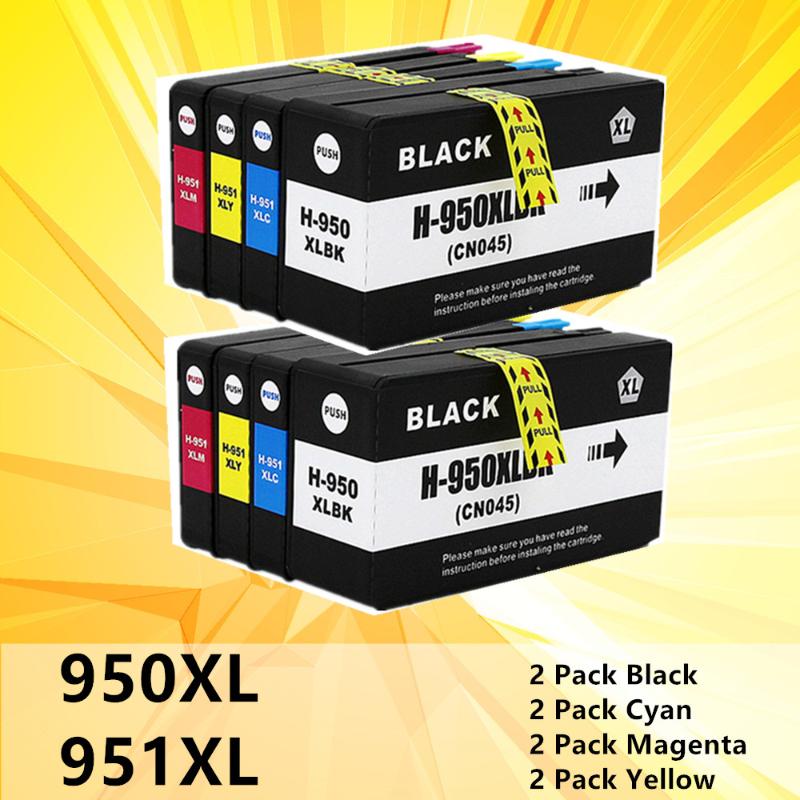

8PK Compatible Ink Cartridge Replacement 950 951 xl for Officejet Pro 8100 8600 8610 8620 8630 251dw 276dw 8650 printer