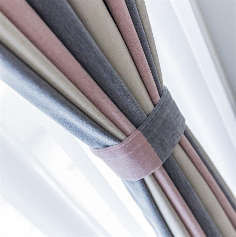 

Nordic Light Luxury Chenille Curtain Cloth Shading Modern Simple Shading Bedroom Living Room Thickened Curtains, Color 2