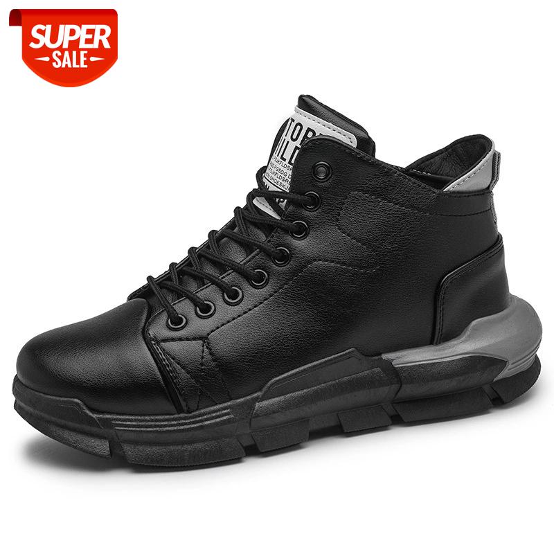 

New Fashion Waterproof Leather Hiking Shoes for Men Luxury Sneakers Casual Sports Shoe Trendy Man Black Platform Sneaker #vD7t, Beige