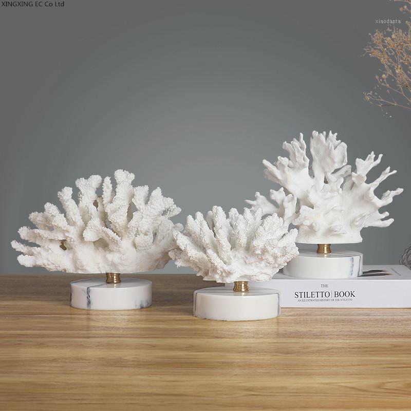 

Marble Coral Ornaments Creative Mediterranean Plant Resin Sculpture Crafts Modern Home Decoration Accessories Desk Furnishings1
