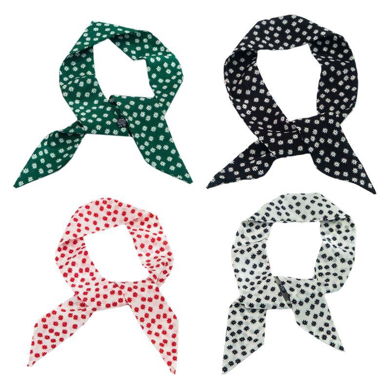 

Women Satin Skinny Neckerchief Sweet Daisy Floral Handbag Ribbon Scarf Headwrap