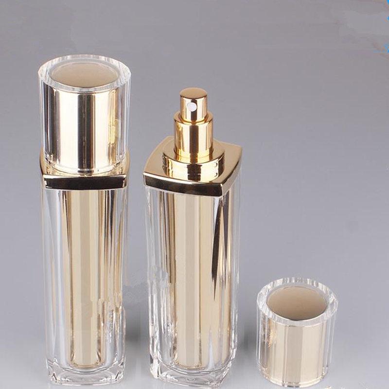 

30ML 60ml Women Spray Bottle Essence of The Container, Golden Acrylic lid, Cosmetic Packaging Bottle F20211669