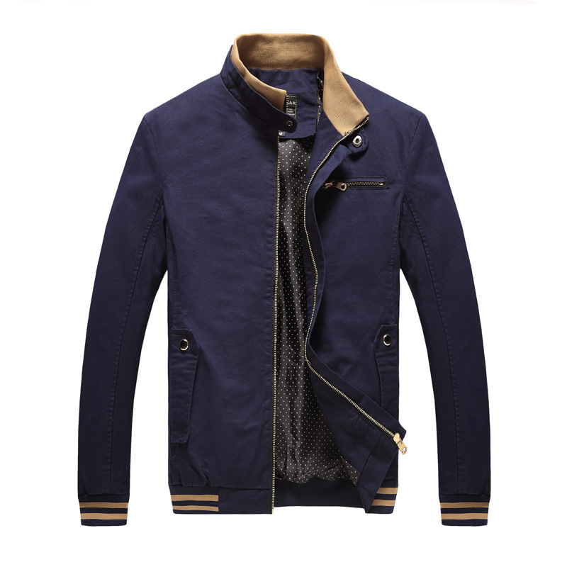 

2021 The New Thin Male Spring Cotton Zip Casual Jacket Plus Size M-5xl Ffnz, Khaki.