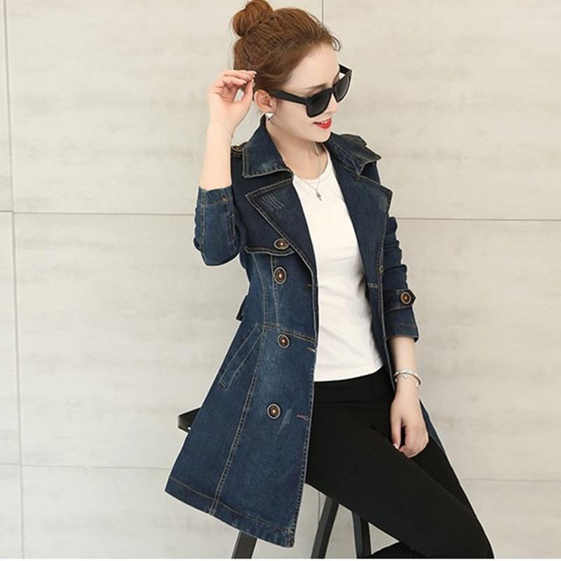 

Jean jacket 2020 women female long sleeve autumn winter basic jackets coat fashion blue ladies women denim jacket TA874