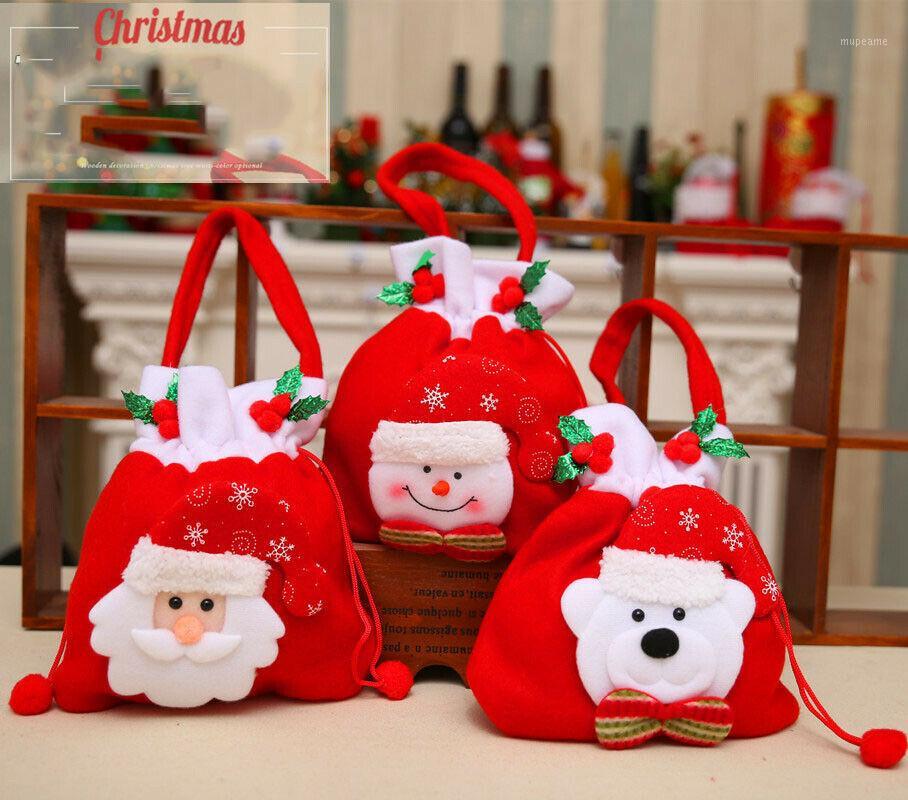 

30x19cm XMAS Hot Sell Festive Christmas Santa Claus Snowman bear Pants Gift Bag Candy Bag Add Festive Atmosphere new1