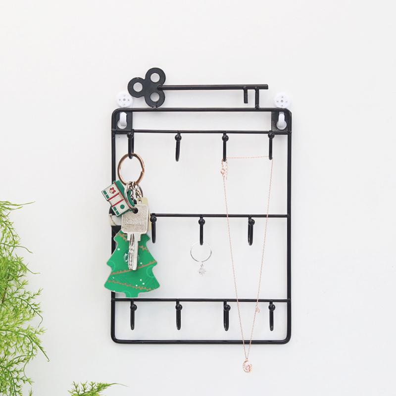 

Creative Wall Decoration Multi-function Storage RacksWall Key Hook Wrought Iron Racks Hanging Basket