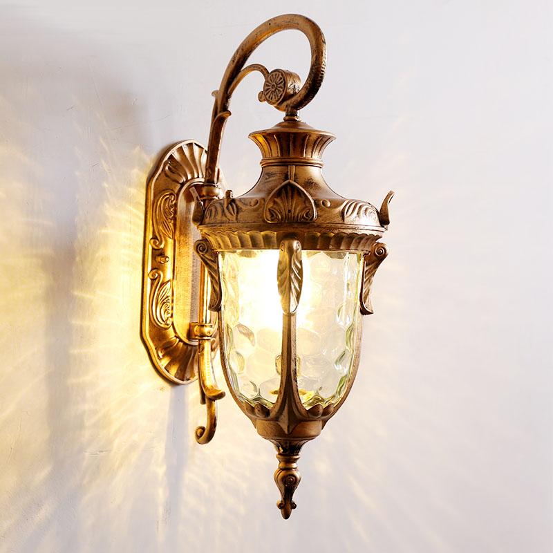 

Qiseyuncai European outdoor wall lamp retro aisle of villa LED exterior wall light waterproof outdoor light garden