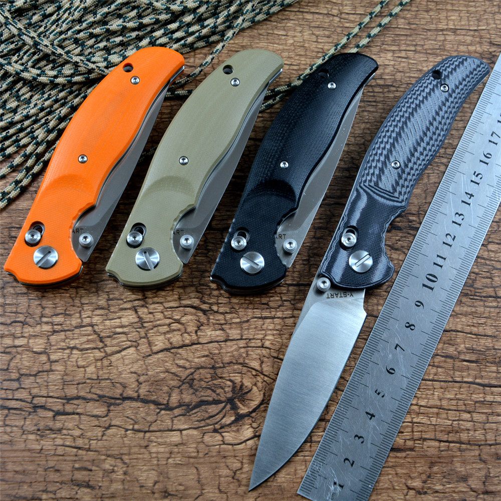 

Y-START JIN02 Axial Lock Folding Knife D2 Satin Blade G10 Handle Outdoor Camping Hunting Pocket Knife EDC tools