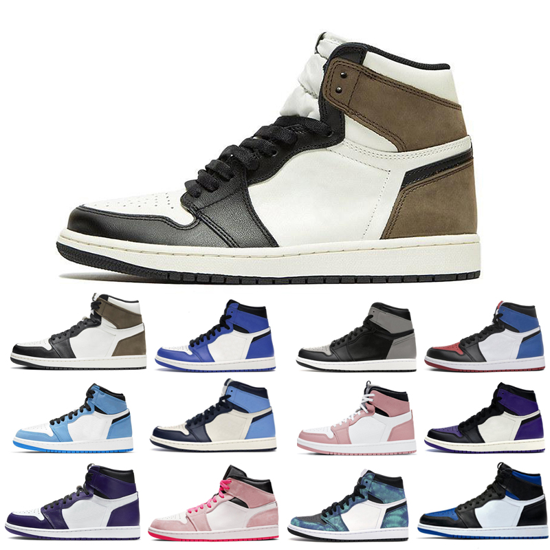 

2022 1s man's basketball shoes man Turbo Green UNC Dark Mocha Obsidian tie Court Purple Toe Cactus Jack University Blue What The Game Royal High Quality