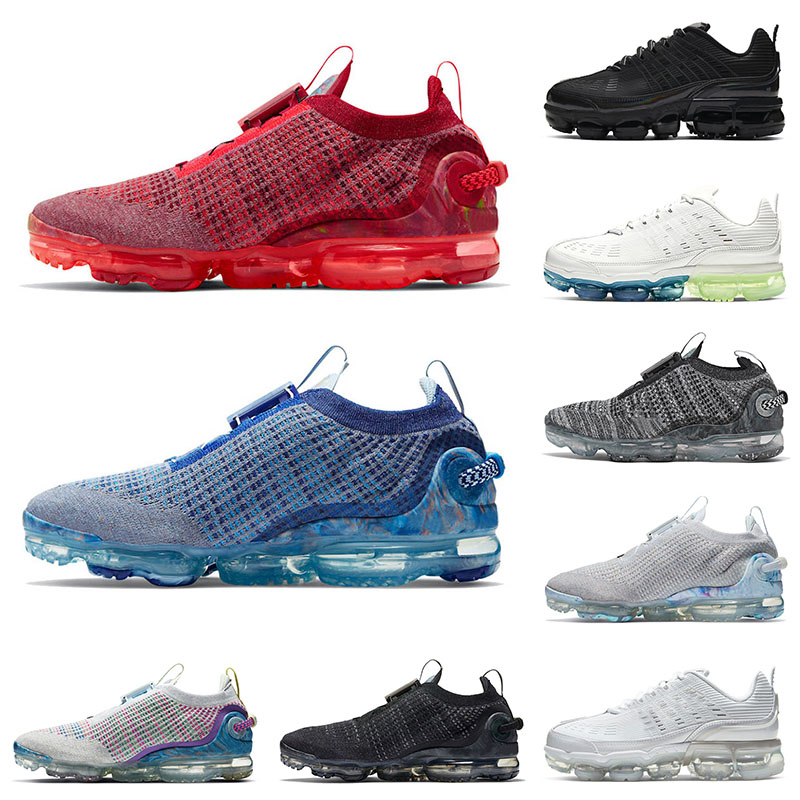 

New Vapourmax 2020 Fly Knit Mens Running Shoes 360 Women Sneakers Pure Platinum Stone Blue Team Red Triple White Trainers Size Eur 36-45, 36-45 university red