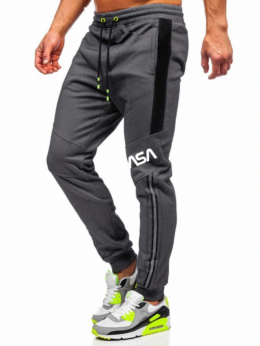 

Men Letter Graphic Drawstring Sweatpants Y2mb#, Grey