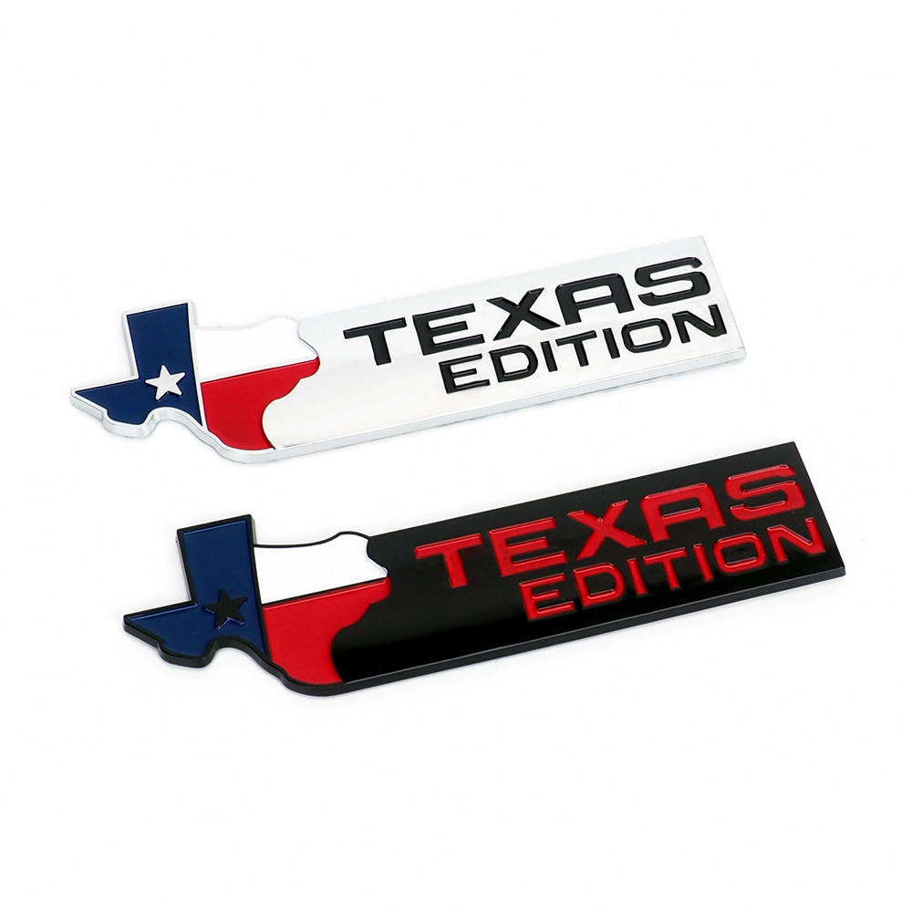 

Texas Edition Badge Car Body Trunk National Flag Emblem Logo Sticker For JEEP Ford Ranger Mustang Galaxy Chevy Dodge Accessories, Black