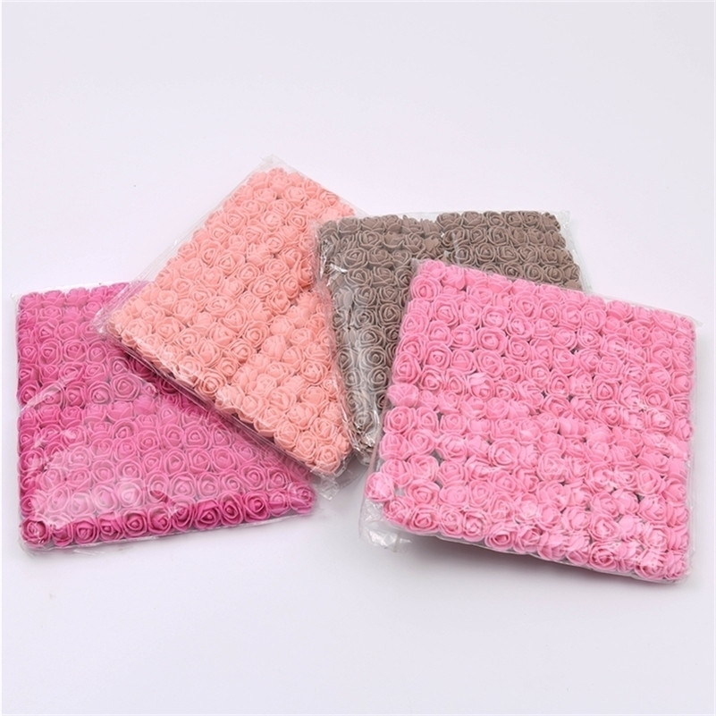 

1440PCS/ 2cm mini foam rose artificial flower bouquet wedding decoration scrapbook DIY wreath Christmas fake rose 201204