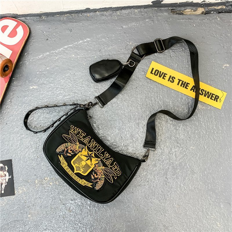 

Abelha bordado padro crossbody saco para as mulheres 2020 moda unisex ombro sacos do mensageiro estudante soprt escola pures sac luxe 2I27, Blue