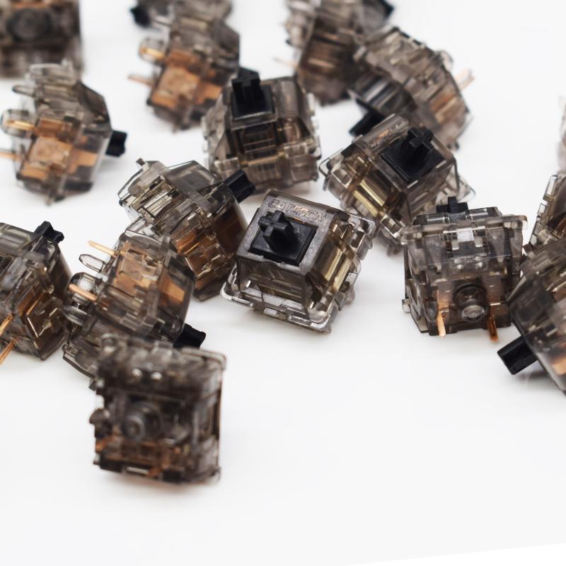

GATERON INK Custom Semi-transparent Switch Black Plated Spring Linear 60g Mechanical Keyboard Switches1