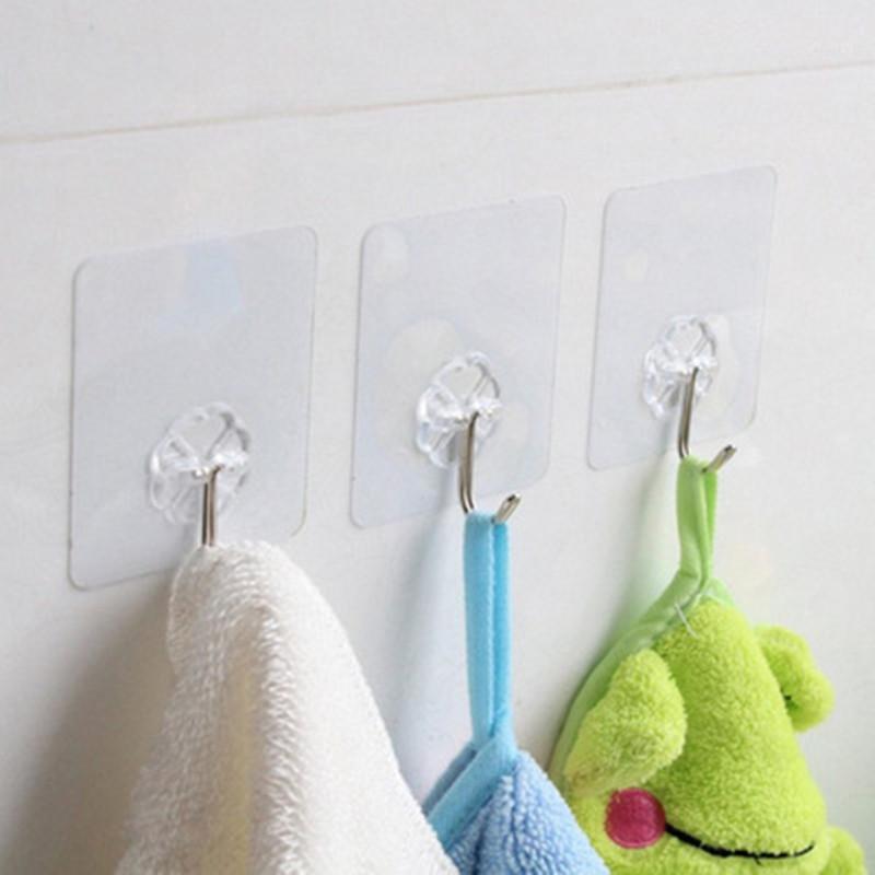 

Stainless steel strong water absorption wall waterproof transparent hanging seamless glue hook kitchen bathroom 6cm * 6cm1