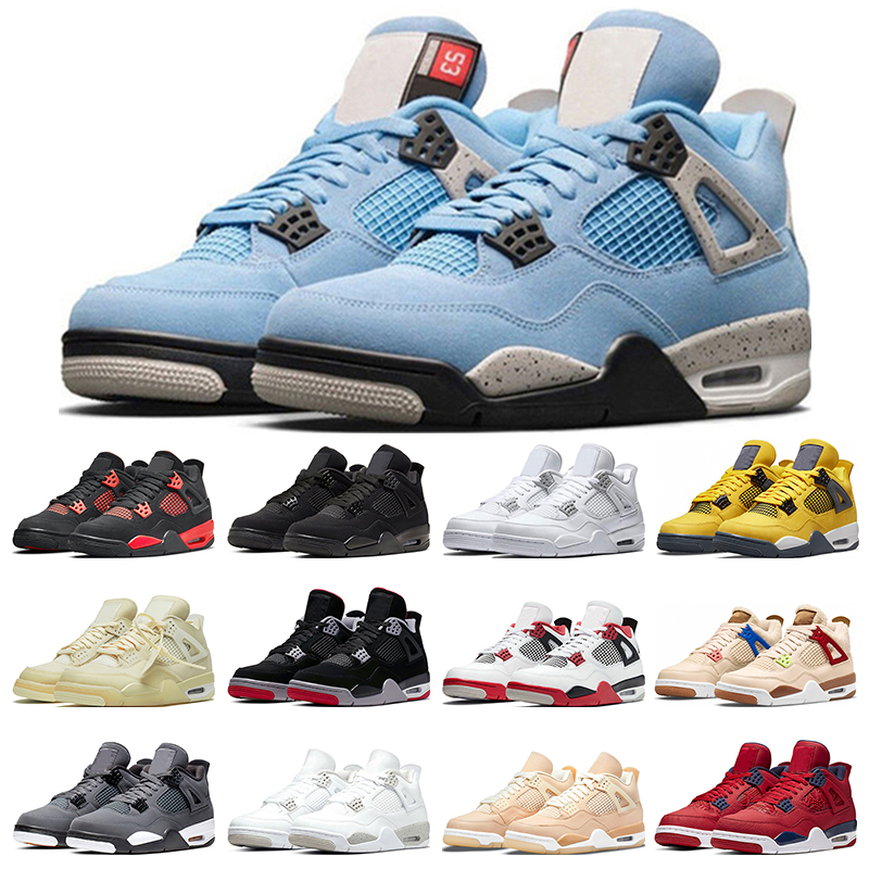

Men Basketball Shoes 4 4s Red Thunder Black Cat Sail Lightning University Blue White Oreo Cactus Jack Pure Money Fire Red mens trainer sports sneakers, #30 white cement