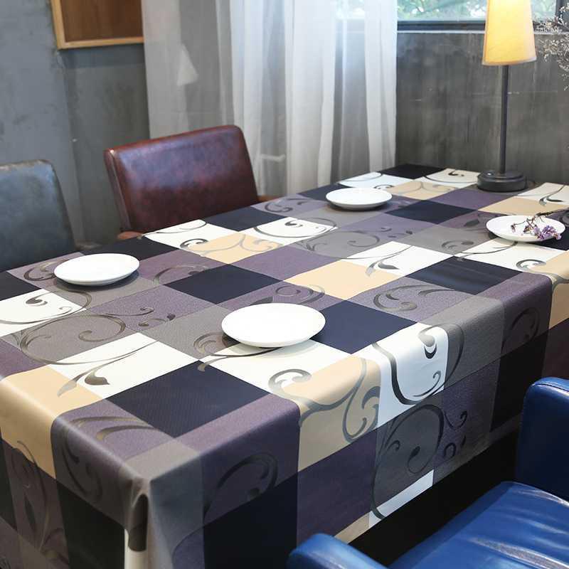 

European PVC Rectangular Tablecloth For Table Cover Waterproof Coffee Table Cloth Insulate Plaid Floral TV Cabinet Decor Cover1