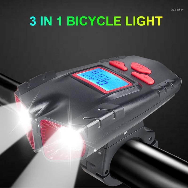 

NEWBOLER 2200mAh Multifunctional Bicycle Light Computer Horn 3 in 1 USB Rechargeable Wireless Bike Odometer Bicycle1