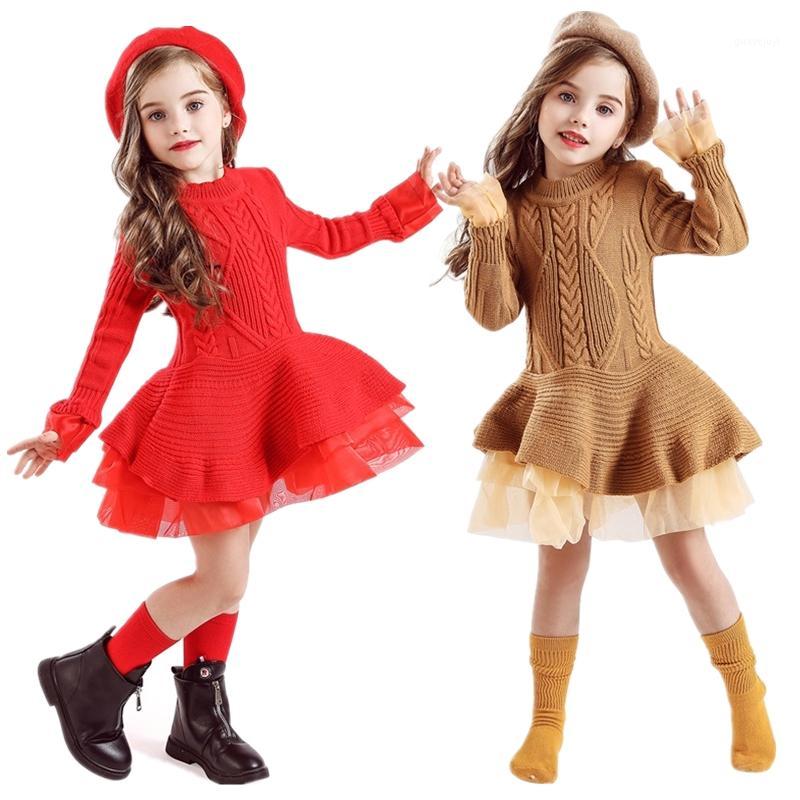 

Knitted Long Sleeve Winter Dress for Girls 3 5 8 Years Children Christmas Clothes Kids Dresses For Girls New Year Party Costume1, White