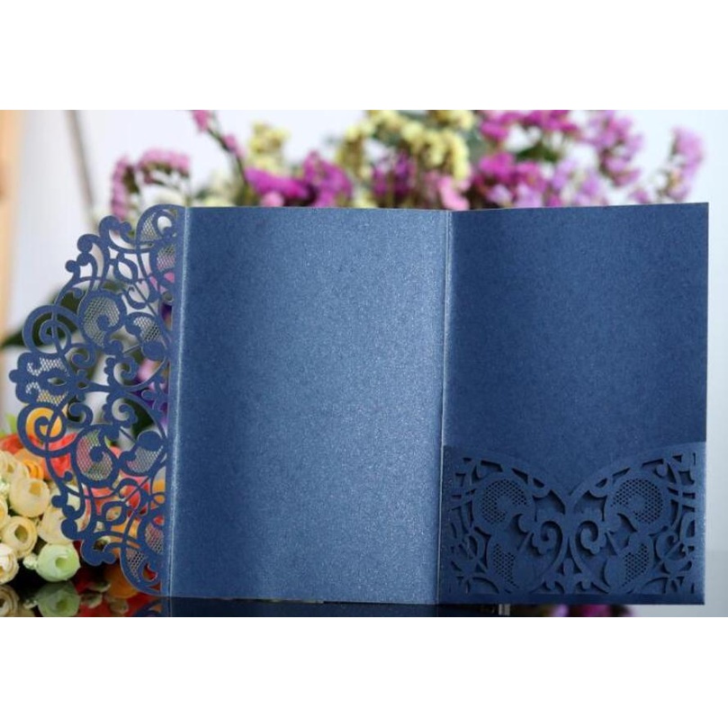 

Glittery Wedding Invitation Cards Kits Spring Flower Laser Cut Pocket Bridal Invitation Card For Engagement Gradu jllAZC ladyshome