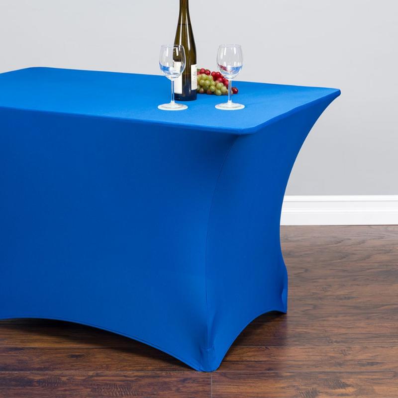 

Rectangular stretch banquet Table Cover, Spandex Tablecloth,Stretch Bar Bistro Wedding Decorations, White