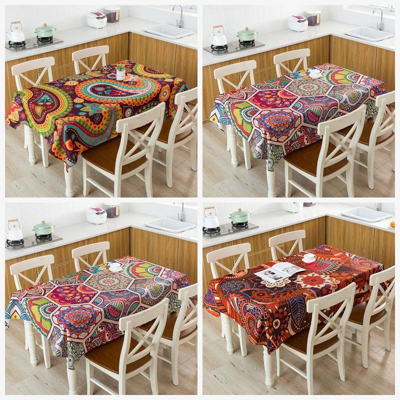 

new year decoration christmas gift tablecloth geometric Waterproof linen Bohemia snowflake navidad table cloth Cover1