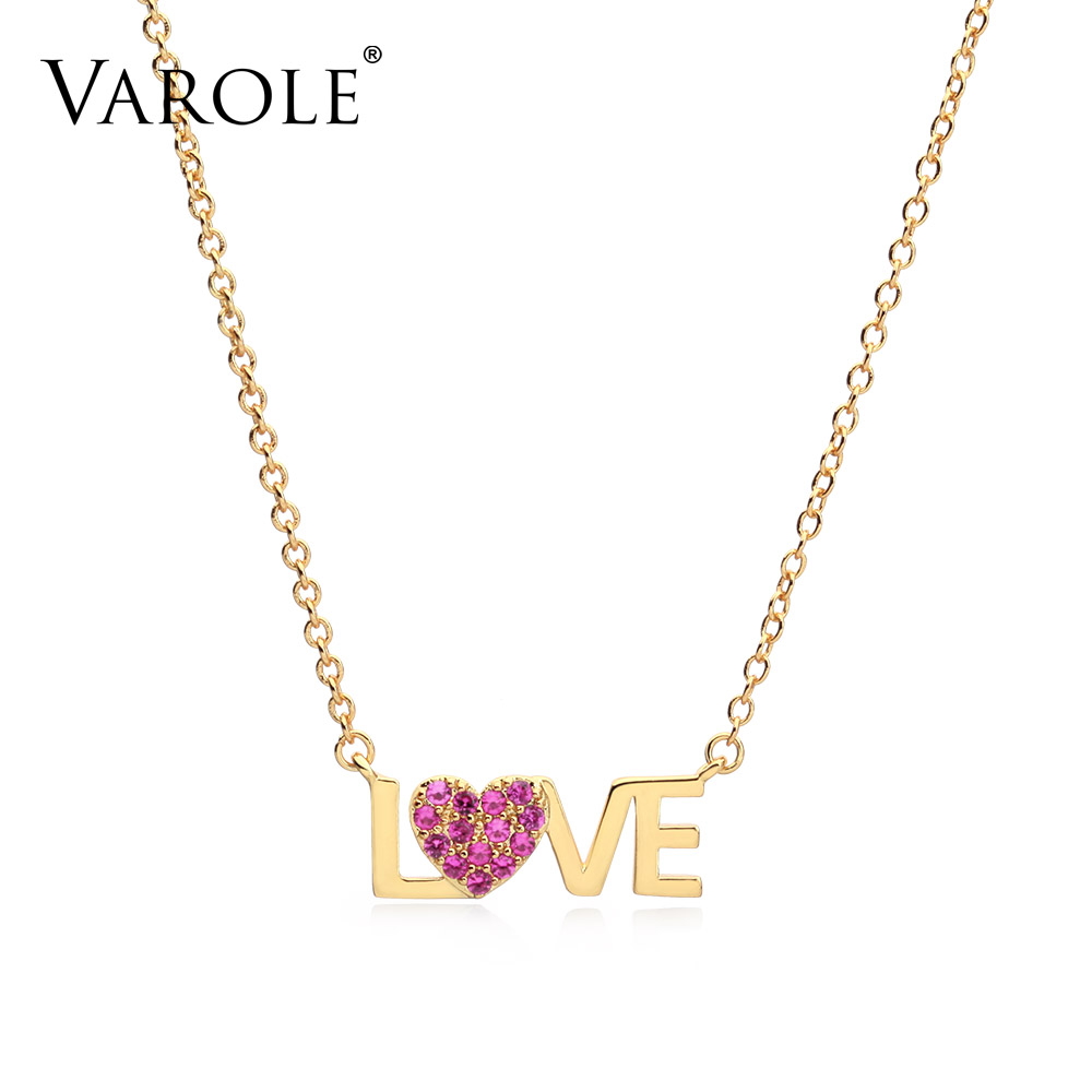 

VAROLE LOVE Heart Crystal Choker Necklace For Women Gold Color Boho Chain Necklaces Holiday Jewelry Collares