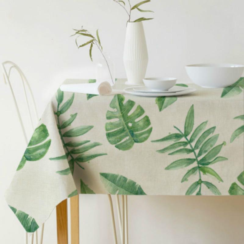 

Table cloth Rectangular Pastoral style Tropical Plants Printed DiningTablecloth Home Protection and decoration Table cover, P1