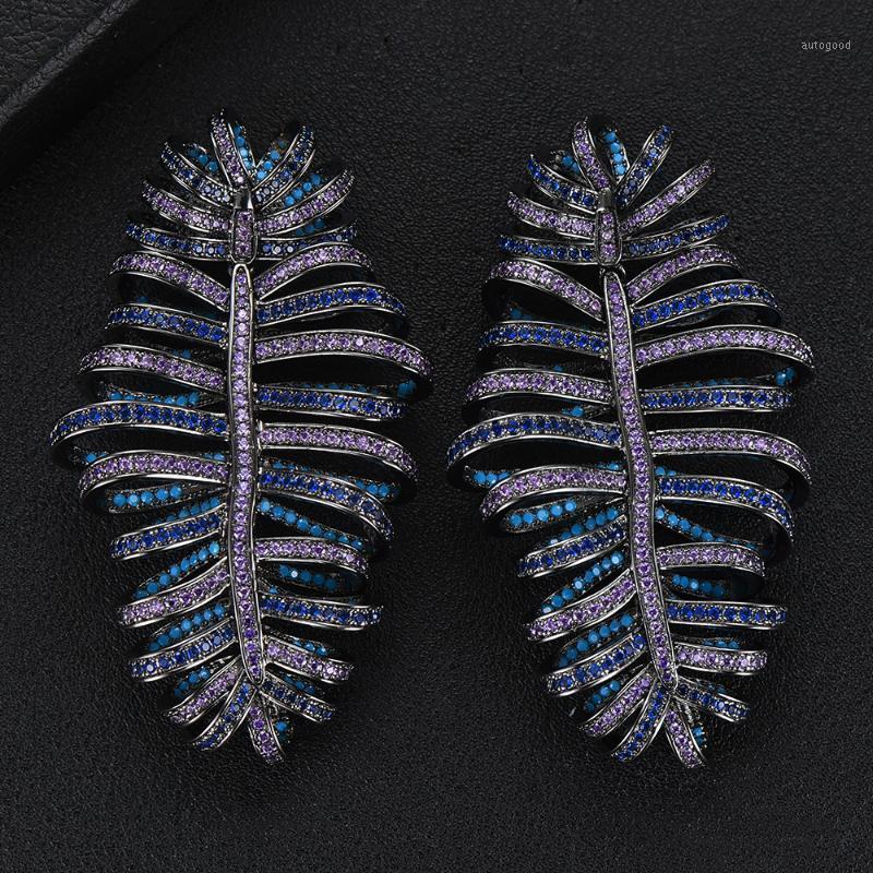 

Dangle & Chandelier GODKI MAXI Feather Statement Earrings For Women Wedding Famous Design 2021 Charms Cubic Zircon Party Accessories1