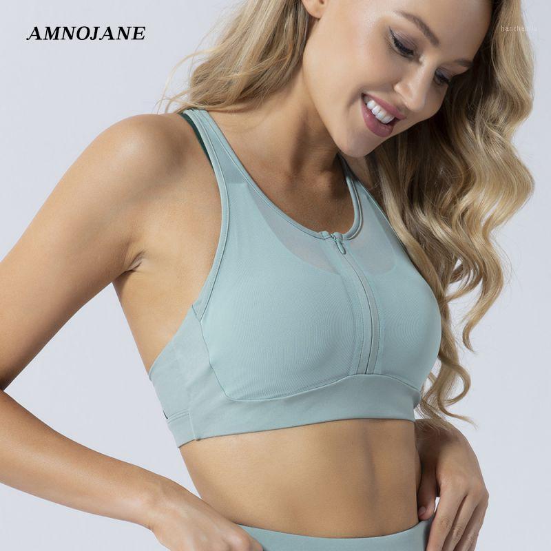 

Front Zipper Sports Bra High Impact Yoga Gym Sport Bras Adjustable Push Up Top Crop Running Fitness Women Bralette Tops Sportbra1, Black