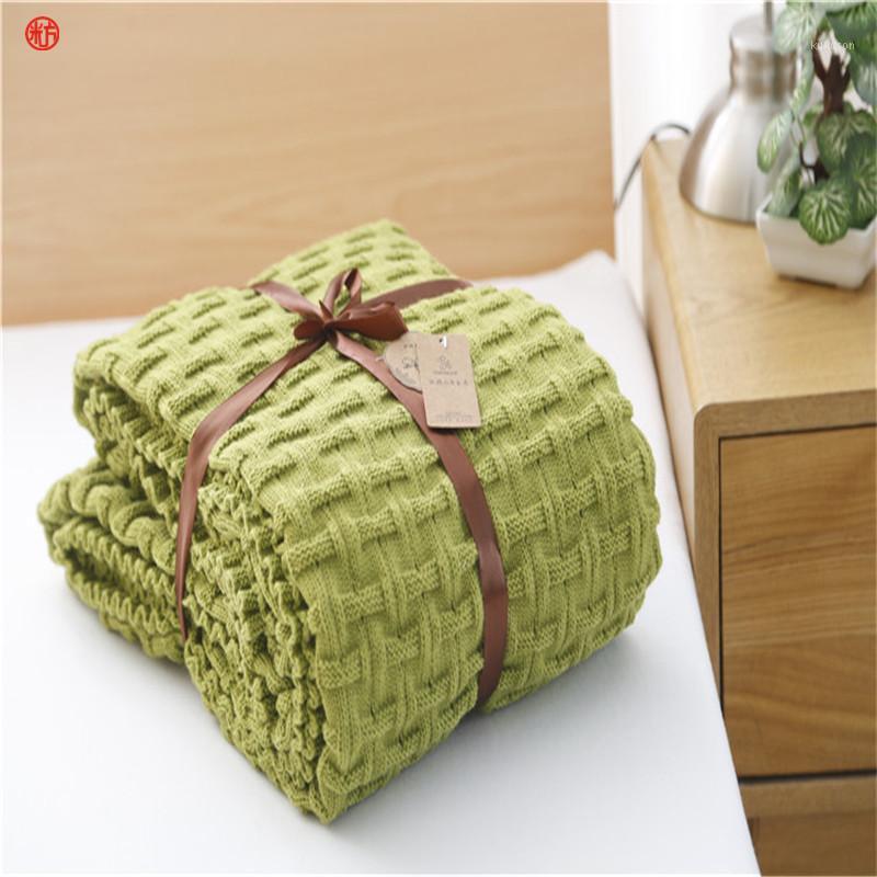 

Acrylic Knitted Blanket 120*180cm Solid Green Grey Throw For Bed Sofa Office Travel Autumn Winter Summer Spring Home Textile1