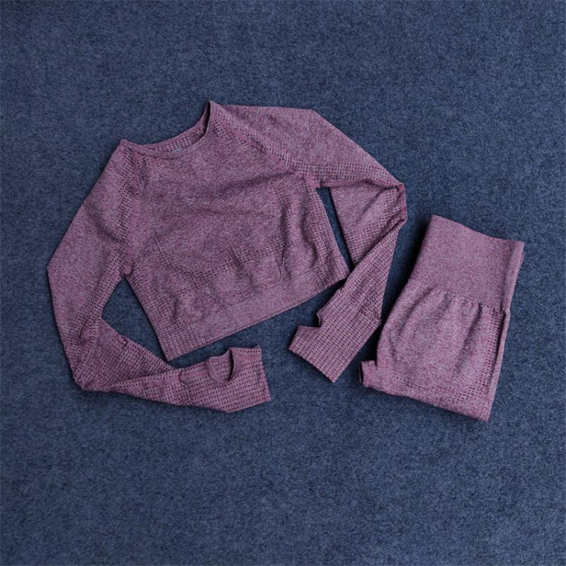 

2pcs Set Vital Sport Suit Gym Crop Top Seamless Running Track suit Sportswear Yoga Pant Fitness Clothes Workout Leggin DS02, Black bra set