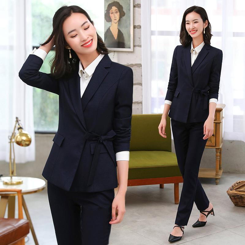 

High Quality Fabric Formal Women Business Suits with Pants and Jackets Coat Autumn Winter Styles Blazers Set Plus Size 4XL
