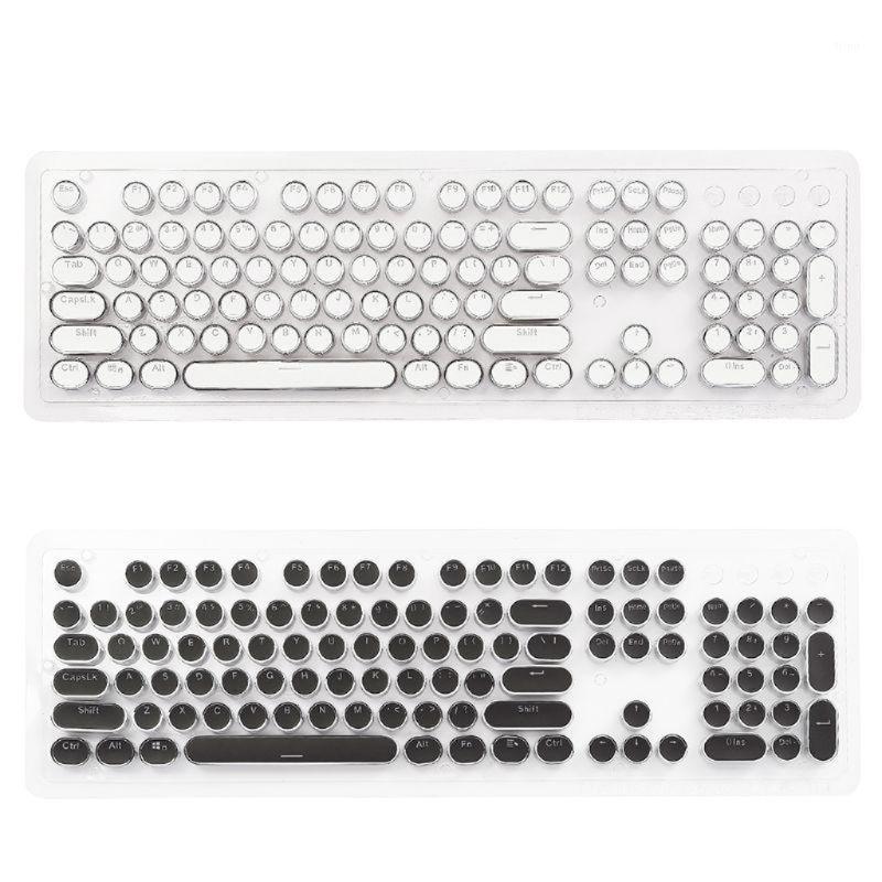 

104 Keys Retro Round Keycaps Double Shot DIY Steam Punk Steampunk Typewriter Keycaps for Backlit Classy Player Stylized Q6PA1