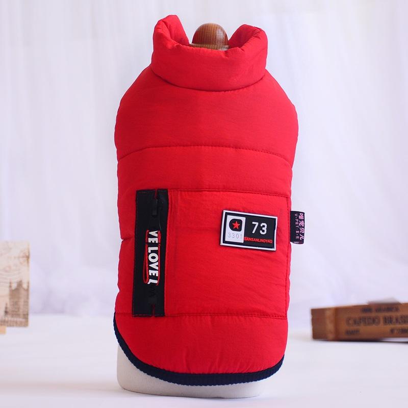 

Pet Dog Winter Coat Jacket 2 Leg Dog Cat Warm Vest Puppy Hoodie Clothes Apperal 5 size 3 colors, Red