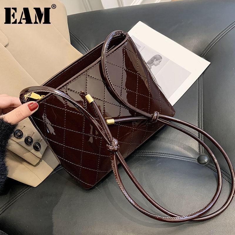 

[EAM] Women New Wine Bucket High Quality PU Leather Personality All-match Crossbody Shoulder Bag Fashion Tide 2021 18A0835, White